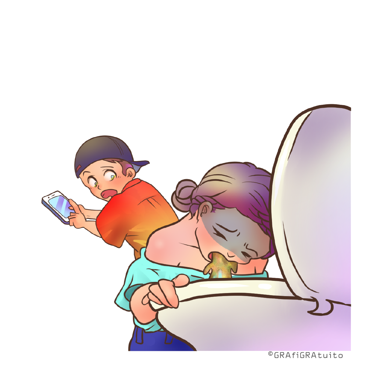 Muchahca Vomitando En Un Bano トイレで吐く女の子 Grafigratuito